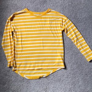 Yellow white long sleeve t-shirt